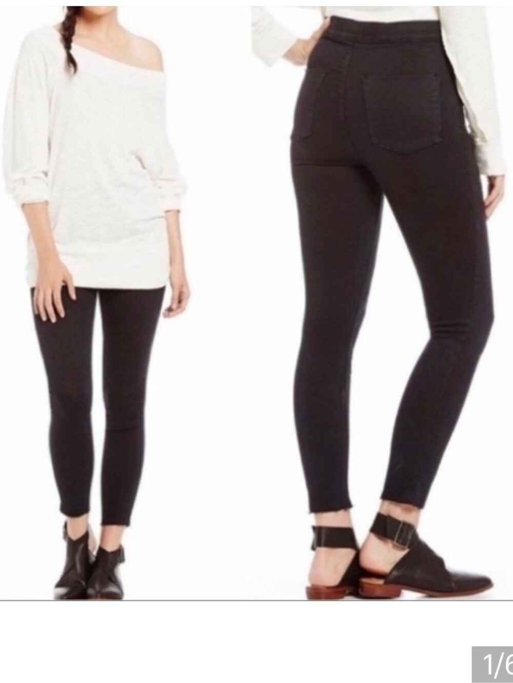 Free People Black Skinny Jeggings sz 27